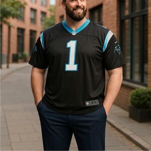 Reebok NFL Carolina Panthers jersey number 1 quarterback Cam Newton. Men’s 48